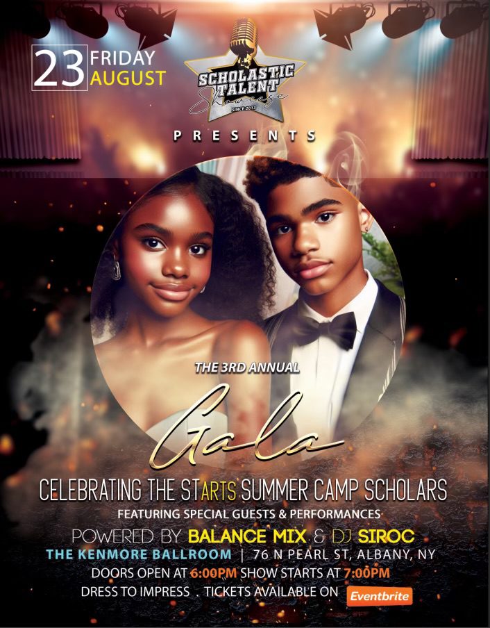 Young african american couple on event flyer