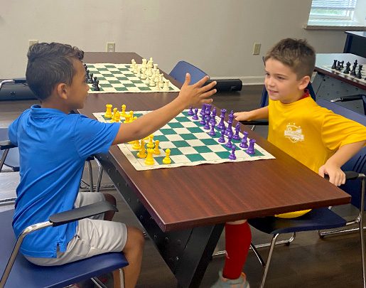 Kids playing chess