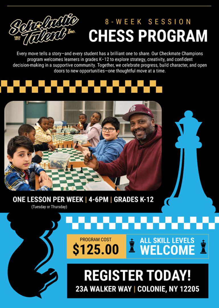 Scholastic Talent Chess Program flyer